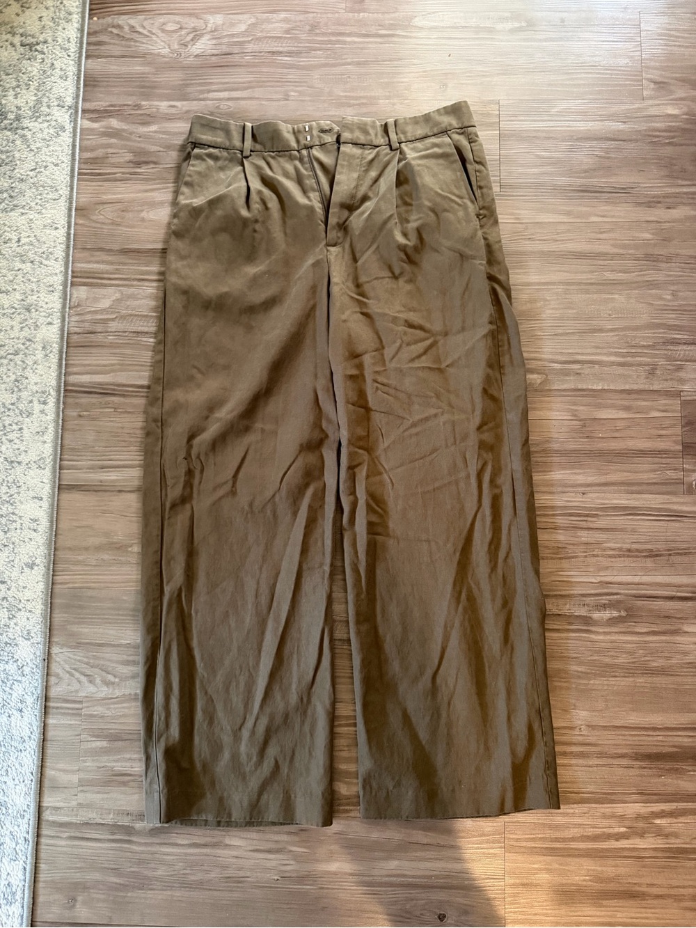 Madewell Olive-Tone Pleated Chinos
